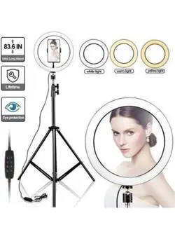 نورپردازی و استودیو سایر Selfie Light Ring With Adjustable Stand Black/White 