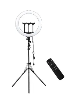 نورپردازی و استودیو سایر Bi-Colour Dimmable LED Ring Video Light Set Black/White 