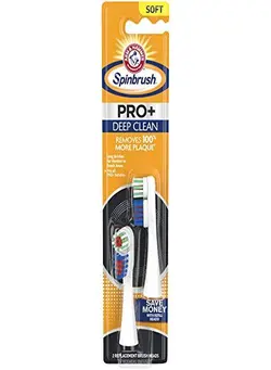 مسواک مسواک برقی Spinbrush Pro+ Deep Clean Refills- Spinbrush Battery Powered Toothbrush Removes 100% More Plaque- Soft Bristles -Two Replacement Heads 
