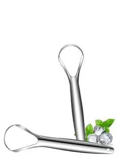 مسواک مسواک دستی Tongue Scraper (2 Pack), Wide-head Cleaner with Nice Carrying Box, 100% Stainless Steel Scrapers Cleaners, for Men, Women, Adults, Kids, Silver 