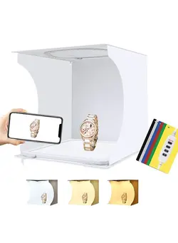 نورپردازی و استودیو سایر PULUZ PKT3201 31*32.7*31cm Folding LED Light Tent Desktop Photo Studio Light Box Softbox 