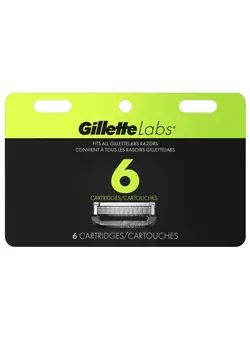 مردانه تیغ و ماشین اصلاح بدن Men's Razor Blade Refill Cartridges Compatible with Gillette Labs with Exfoliating Bar and Heated Razor 6 Count 