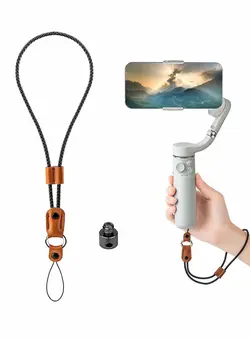 لوازم جانبی فیلم‌برداری و عکاسی سایر Camera Wrist Hand Strap For DJI Camera, Phone Leather Woven Lanyard Adjustable Anti Slip Drop, Accessories Compatible POCKET 2 OM4 5 SE INSTA 360 X2 MOBILE 3 ACTION 