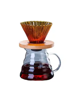 ظروف و تجهیزات آشپزخانه قهوه ساز V60 Pour Over Coffee Maker - Drip coffee pot set - High Borosilicate Glass coffee pot coffea 