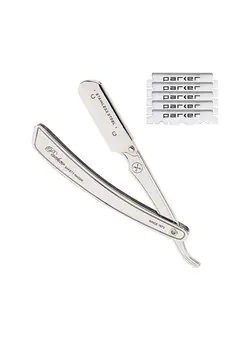 مردانه تیغ و ماشین اصلاح بدن Parker Heavy Duty Professional 100% Stainless Steel Straight Edge Barber Razor 