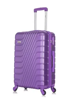 چمدان و ساک مسافرتی چمدان تک Hard Case Large Suitcase Luggage Trolley For Unisex ABS Lightweight Travel Bag with 4 Spinner Wheels KH1095 Highlight Purple 