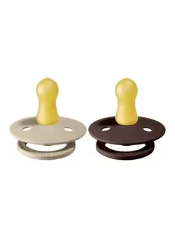 تغذیه و نگهداری کودک پستانک 2-Piece Natural Rubber Baby Pacifier - Size 1, 0-6 Months, Sand/Chestnut 