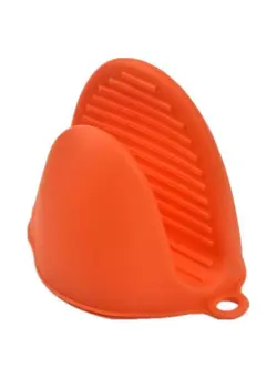 ظروف و تجهیزات آشپزخانه اکسسوری و تجهیزات آماده سازی Orange High Temperature Silicone Insulation Anti-slip Baking Glove 