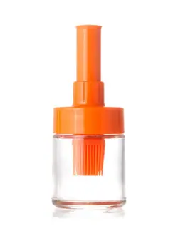ظروف و تجهیزات آشپزخانه اکسسوری و تجهیزات آماده سازی Silicone Oil Dispenser Bottle With Brush Orange/Clear 