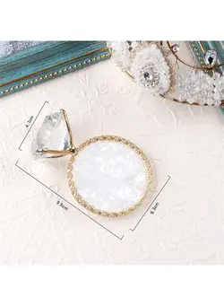 آرایشی صورت سایر Golden Edge Resin Nail Art Palettes with Diamond Base Nail Mixing Palette Polish Color Mixing Plate Nail Holder Display Cosmetic Makeup Palette Tray Accessories 