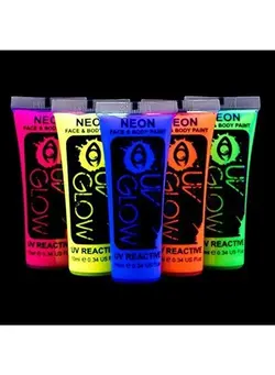 آرایشی صورت سایر Blacklight Face and Body Paint 0.34oz - Neon Fluorescent (0.34 Fl Oz (Pack of 5)) 