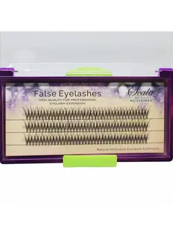 آرایشی صورت سایر Scala 120Ppcs Fish Tail False Lashes 0.07 Thickness 20 Roots Hair C curl Eyelash Extension Strip False Eyelashes Makeup Individual Lashes (10mm) 