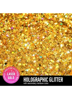 آرایشی صورت سایر Glitter, Teenitor Chunky Glitter with Glitter Primer , Biodegradable Glitter, Face Glitter, Craft Glitter, Festival Chunky and Fine Glitter Mix, Body Glitters, Holographic Gold 