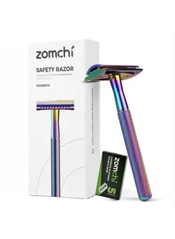 مردانه تیغ و ماشین اصلاح بدن Double Edge Safety Razor for Women and Men,Metal Razor with Exquisite Handle,Eco Friendly Razor (Rainbow)… 