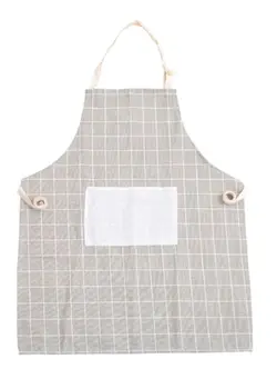 ظروف و تجهیزات آشپزخانه اکسسوری و تجهیزات آماده سازی Checked Pattern Apron Grey/White 60 x 72centimeter 