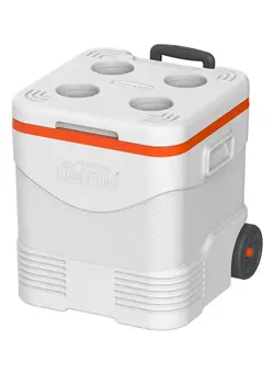 ظروف و تجهیزات آشپزخانه کلمن و یخدان Keep Cold Plastic Picnic Trolley Icebox White 30Liters 
