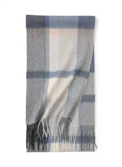 لباس بافت و شال گردن Warm Long Cashmere Check Scarf Multicolour 
