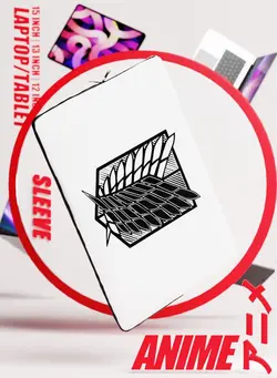 کیف، کوله‌پشتی و چتر کیف و کوله لپ تاپ Attack on Titan 13 inch Laptop Sleeve Attack on Titan Tablet Sleeve Explorer Flag Sleeve Titan Attack Sigil Emblem Logo Design-Manga Comic Style 