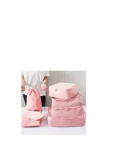 چمدان و ساک مسافرتی ست چمدان Excellence Travel Storage Bag Packing Organizers Multi Functional Waterproof Luggage Finishing Set 7 Piece pink 