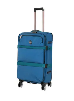 چمدان و ساک مسافرتی چمدان تک Reflection 20 Inch Crinkle Carryon Suitcase Lightweight Vertical Series Travel Soft Luggage Trolley with 36L Storage Capacity and 4 Spinner Wheels Teal Blue 
