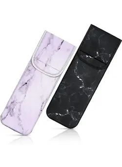 اتو مو صاف کننده 2 Pack Heat Resistant Neoprene Curling Iron Holder Cover Bag Flat Iron Travel Case For Hair Tools Curling Iron Organizer Bag Or Travel Daily Use 15 X 5 Inches Marble Pattern 