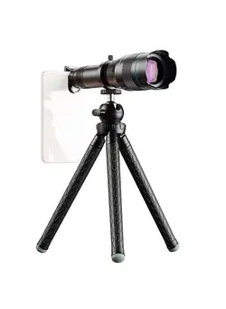 لنز و لوازم جانبی لنز دوربین D-SLR Metal 60X HD Phone Telephoto Zoom Lens Kit Monocular Telescope with Mini Extendable Tripod Eye Cup Metal Clip Portable Lens Bag Universal for Most Smartphones 