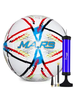 فوتبال توپ فوتبال Mars Sport Soccer Ball with Air Pump & Accessories - Soccer Ball Size 5 - Faux Leather Foot Ball - Hand Stitched Football Ball Size 5 