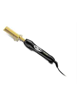 اتو مو صاف کننده 38300 Professional Heat Ceramic Press Comb for Hair, Straightener - 450F High Heat with Dual Voltage - 20 Adjustable Heat-Settings, 30 Min Auto Shut-off, Gold 