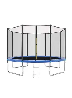 بازی‌های فضای باز و تجهیزات پارک ترامپولین 12 Ft Deluxe Outdoor Trampoline With Inside Net Enclosure And Ladder 366X366X250cm 