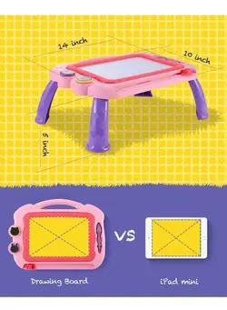 یادگیری و آموزشی سایر Magnetic Drawing Board table with Stamps PenColorful Erasable Magnet Writing Sketching Pad for Toddlers Learning Toys Education Doodle 1 2 3 4 Year Old Kids, Birthday Gift (Pink) 