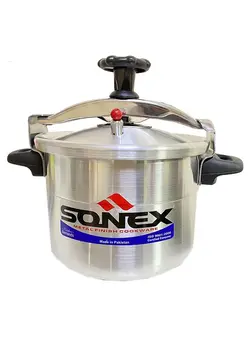 ظروف و لوازم پخت غذا زودپز Sonex Metal Finish Classic Pressure Cooker 9 Liters Capacity Size 26.5 Cm With Heavy Lid And Durable Handles Original Made In Pakistan 