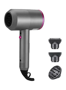 لوازم و مواد فرم‌دهی مو سشوار Hair Dryer With 3 Nozzles Grey 