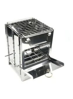 لوازم پخت  و پز ظروف آشپزی Folding Stainless Steel Wood Burning Stove 21x15x15cm 