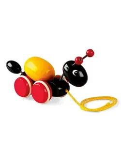 اسباب‌بازی‌های کودک و نوپا سایر Infant &Toddler 30367 - Pull Along Ant Wood Toy with Moving Egg for Kids Ages 1 and Up 