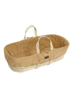 کالای خواب گهواره و حمل کودک Natural Knitted Baby Moses Basket And Mattress From 0 - 4 Months 