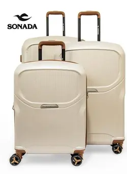 چمدان و ساک مسافرتی ست چمدان Upright Trolley New Collection by Sonada Set of 3 Champagne 