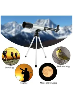 دوربین فیلم‌برداری و عکاسی تلسکوپ و میکروسکوپ Telescope with tripod silver black 