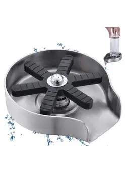 ظروف و تجهیزات آشپزخانه اکسسوری و تجهیزات آماده سازی Faucet Glass Rinser for Kitchen Bar Sink Bottle Washer High Pressure Rinse Cup Cleaner Stainless Steel Brush Nickel Sinks Attachment Accessories 