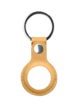 کیف، کوله‌پشتی و چتر کیف و کوله لپ تاپ Mutural PU Leather Protective Case with Key Ring for Apple AirTag Yellow 