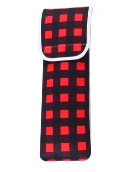 اتو مو فر کننده Women Heat Resistant Neoprene Curling Iron Holder Flat Iron Curling Wand Travel Storage Cover Case Bag Pouch Waterresistant (Red) 