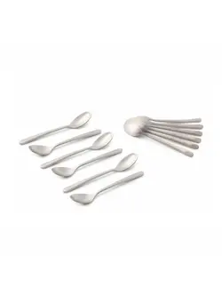 قاشق و چنگال ست قاشق و چنگال 12pcs Cutlery Set, 18/10 Stainless Steel, Flatware Set, 12pcs Tea Spoon, Matte Silver, for Home Kitchen, Matte Polished - Dishwasher Safe 