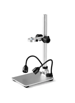 دوربین فیلم‌برداری و عکاسی تلسکوپ و میکروسکوپ 12inch Extended Aluminum Microscope Stand with 2 Fill Lights, Portable Adjustable Manual Focus LCD Digital Microscope Holder,Aluminum Microscope Lifting Stand for Most Microscopes 