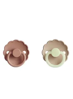 تغذیه و نگهداری کودک پستانک Daisy Silicone Baby Pacifier 0-6M 2-Pack Croissant Night/Rose Gold Size 1 