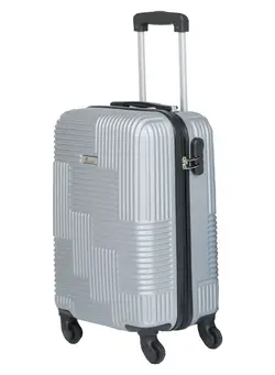 چمدان و ساک مسافرتی چمدان تک Hard Case Travel Bag Luggage Trolley for Unisex ABS Lightweight Suitcase with 4 Spinner Wheels KH110 Silver 