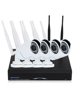 دوربین مدار بسته سایر szsinocam 2.4G Enhanced 4CH HD 720P H.264 NVR Kit 4pcs IP Camera Security System 