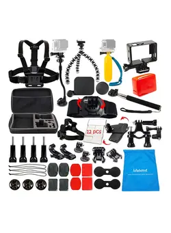 لوازم جانبی فیلم‌برداری و عکاسی اکسسوری حرفه‌ای Accessories Bundle Kit For GoPro 4/3/3/2/HD Camera Multicolour 
