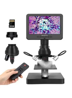 دوربین فیلم‌برداری و عکاسی تلسکوپ و میکروسکوپ AD246S-P HDMI Digital Microscope with 7'' Screen, 4000x 3 Lens 2160P UHD Video Record, Coin Microscope for Error Coins, Biological Microscope Kit for Adults and Kids, Prepred Slides 