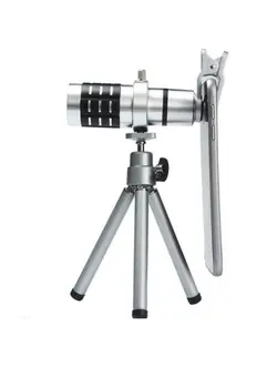 دوربین فیلم‌برداری و عکاسی تلسکوپ و میکروسکوپ Aluminum Cellphone Mobile Phone Lens 12X Zoom Telescope Camera For Android And Ios 