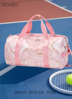 چمدان و ساک مسافرتی ساک مسافرتی New Trend Travel Duffel Bag Marble Pattern Sports Gym Tote Bag Shoulder Crossbody Overnight Bag for Women Men Weekender Labor Delivery Bag 