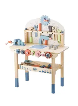 اسباب‌بازی‌های مشاغل و اماکن ست‌های ابزار و مشاغل Kids Tool Bench, Workbench Wooden Tool Bench for Kids Toy Play, Tool Bench Workshop Workbench with Tools Set, Wooden Construction Bench Toy for 3+Years Old Boys Girls 